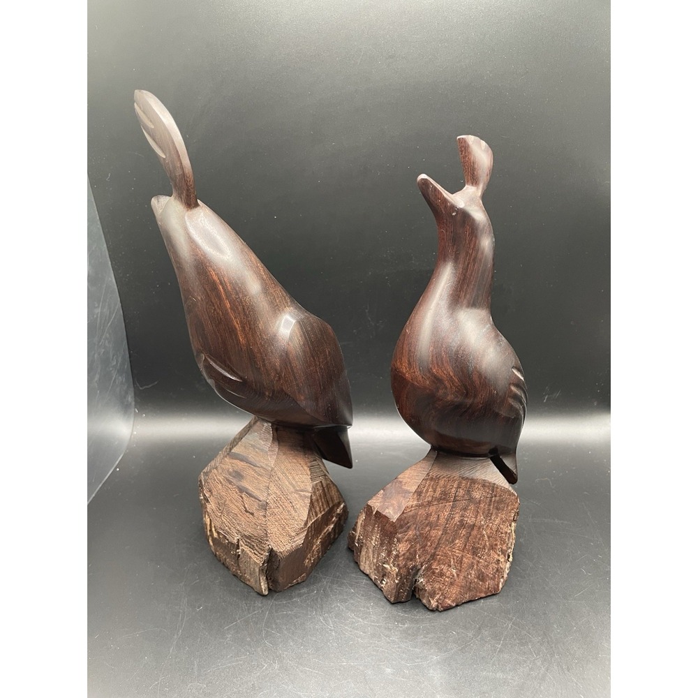 Vtg Pair of Elegant Ironwood Quail Sculptures/Figurines - Picture 8 of 13